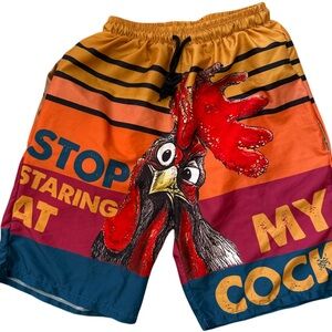 Colorful Rooster Graphic Shorts